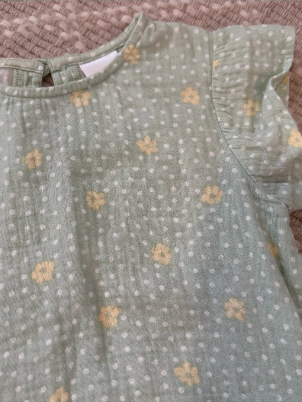 Kids Mint Floral Matching Set - Top & Shorts